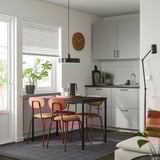 SANDSBERG Table and 4 chairs, black black/Remmarn red-brown red-brown, 110x67 cm