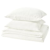 SCHERSMIN white duvet set, 100% cotton muslin, soft & breathable, envelope pillowcase.