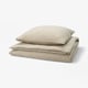 SCHERSMIN Duvet cover and pillowcase, grey-beige, 140x200/80x80 cm