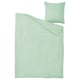 SCHERSMIN mint green duvet set, organic cotton muslin, wavy texture, soft, natural, breezy.