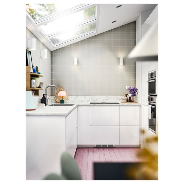 SIBBARP Custom made wall panel, white lively marble effect/laminate, 1 m²x1.3 cm
