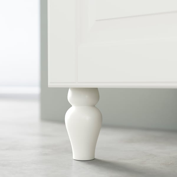 White SIGGARP leg, curved design, solid wood.