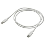 White, flexible usb-c cable SITTBRUNN, coiled, pvc-free tpe.