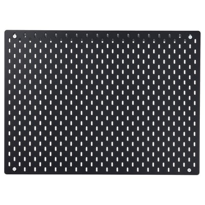 SKÅDIS black pegboard, rectangular, perforated design, wall-mountable, acrylic paint and fiberboard.