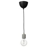 SKAFTET black pendant lamp with led bulb, modern design.