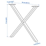 SKÅLSTA Table leg, X-shaped black-grey