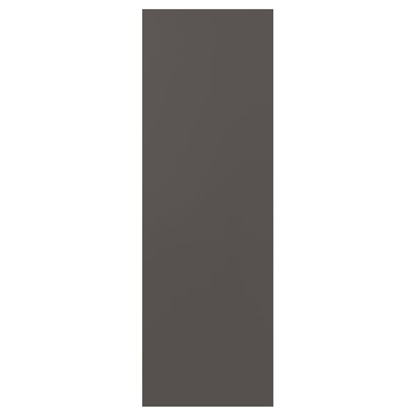 This image shows a SKATVAL dark gray rectangular door for storage. Its sleek and simple, made of plastic and particleboard.