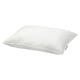 Option: White SKOGSFRÄKEN pillow, rectangular, soft, with breathable cotton/lyocell cover, supportive for stomach sleepers.