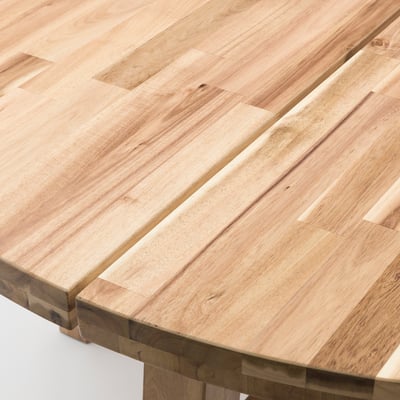 Smooth, light-colored wooden tabletop showcasing natural grain, reflecting high quality and durability.