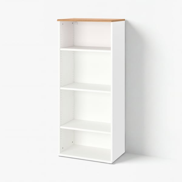 SKRUVBY Bookcase, white, 60x140 cm