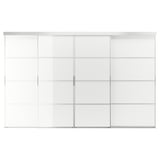 A SKYTTA sliding door with a silver frame and glass panels. Its a minimalist design, ideal for modern interiors.