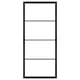 Option: This image shows a black SKYTTA sliding door frame, made of aluminum, designed for customizable storage or room division.