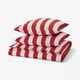 SLÅNHÖSTMAL Duvet cover and 2 pillowcases, light pink dark red/stripe, 240x220/80x80 cm