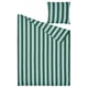 Striped bedding set: green & blue, rectangular, cotton/lyocell.