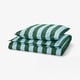 SLÅNHÖSTMAL Duvet cover and pillowcase, light blue dark green/stripe, 140x200/80x80 cm