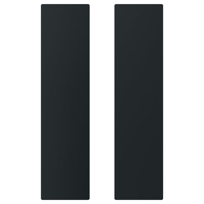 Two tall black rectangular storage doors side by side. Simple, clean design with soft rounded corners.