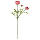 SMYCKA: pink artificial flowers with green leaves, made from recycled plastic, on a flexible steel wire stem.