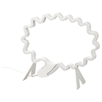 SNÖDJUP led lamp, white, speech bubble shape, adjustable color, safe design.