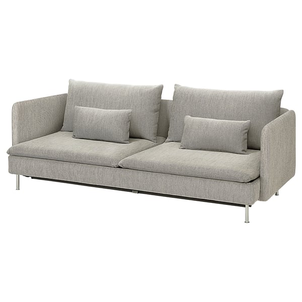 SÖDERHAMN 3-seat sofa-bed, Viarp beige/brown