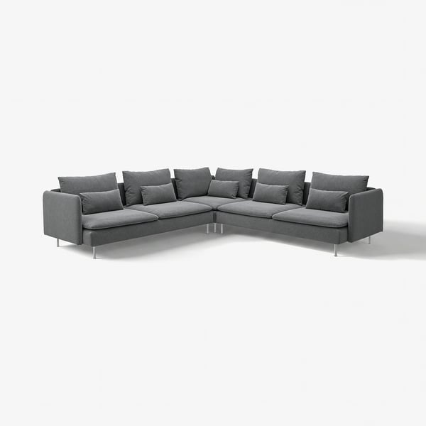 SÖDERHAMN Corner sofa, 6-seat, Johanneshov dark grey