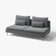 SÖDERHAMN Cover for 3-seat section, Johanneshov dark grey