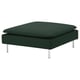 Dark green upholstered SÖDERHAMN footstool, modern design with clean lines.