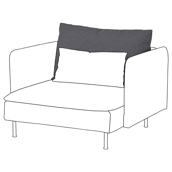 SÖDERHAMN armchair: white base, slim metal legs, white seat, dark grey back, stylish & comfy.