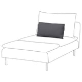 SÖDERHAMN chaise lounge, white, grey pillow, hollow fibre fill.
