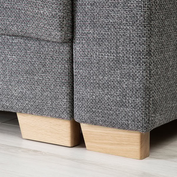 Modern minimalist SÖRVALLEN sofa in light gray with wooden legs and spacious design.