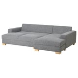 This image shows a grey SÖRVALLEN sectional sofa with a chaise longue, featuring a modern scandinavian design.