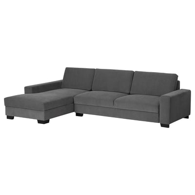 SÖRVALLEN modern charcoal sofa, l-shaped, minimalist design, deep cushions.