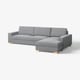 SÖRVALLEN 4-seat sofa, with chaise longue, right/Lejde grey/black