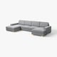 SÖRVALLEN 4-seat sofa with chaise longues, Lejde grey/black