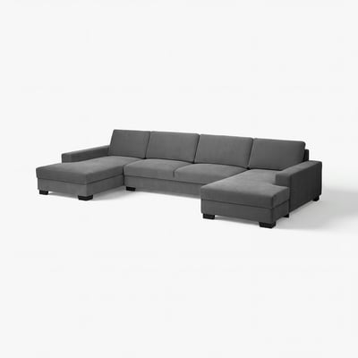 SÖRVALLEN 5-seat sofa, with chaise longues/Tallmyra medium grey