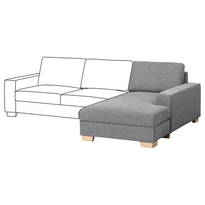 Grey SÖRVALLEN sectional sofa, modern design with storage, soft fabric.