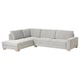 The SÖRVALLEN sofa is a modern, light grey corner sofa with a minimalist design and wooden legs.