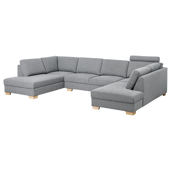 SÖRVALLEN u-shaped sofa, grey, soft fabric, modern scandinavian design.