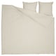 Striped bedding set: SOLFIBBLA in beige, cotton, rectangular with pillowcases.