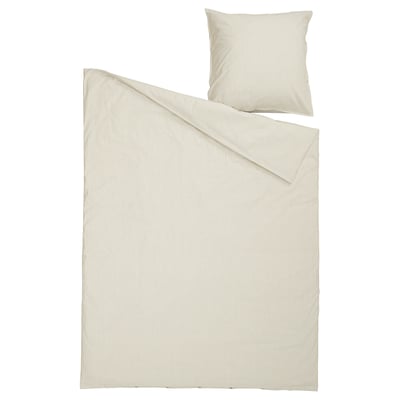 Beatiful SOLFIBBLA bedding set, light grey stripes, 100% cotton. Rectangular and square shapes.