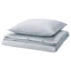 A SOLFIBBLA set: blue/white striped cotton duvet & pillowcases