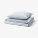 SOLFIBBLA Duvet cover and pillowcase, white blue/stripe, 140x200/80x80 cm