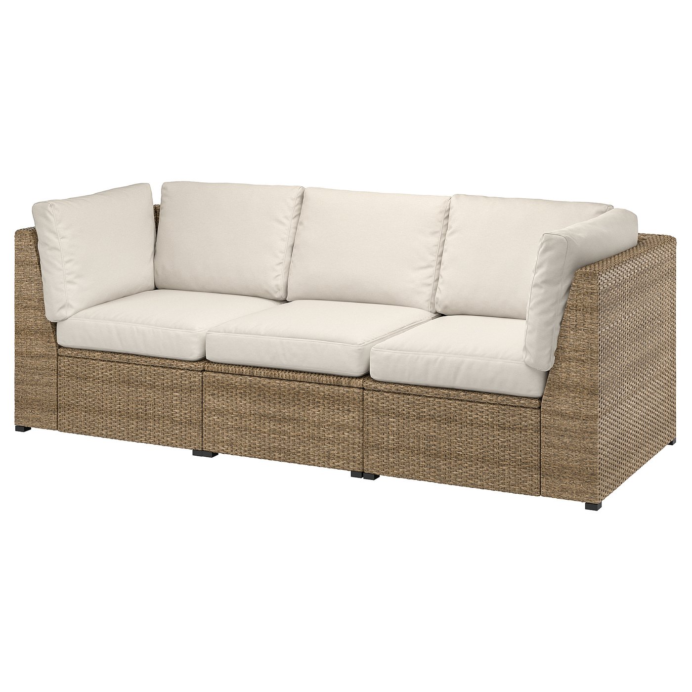 SOLLERÖN 3-seat modular sofa outdoor brown/Frösön/Duvholmen