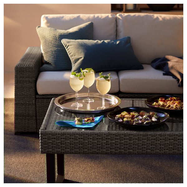 SOLLERÖN 4-seat conversation set, outdoor, dark grey/Frösön/Duvholmen beige