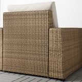 SOLLERÖN Armchair, outdoor, brown/Frösön/Duvholmen beige