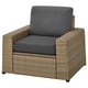 SOLLERÖN Armchair, outdoor, brown/Frösön/Duvholmen dark grey