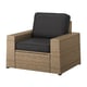 SOLLERÖN Armchair, outdoor, brown/Järpön/Duvholmen anthracite