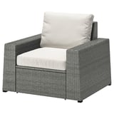 SOLLERÖN Armchair, outdoor, dark grey/Frösön/Duvholmen beige