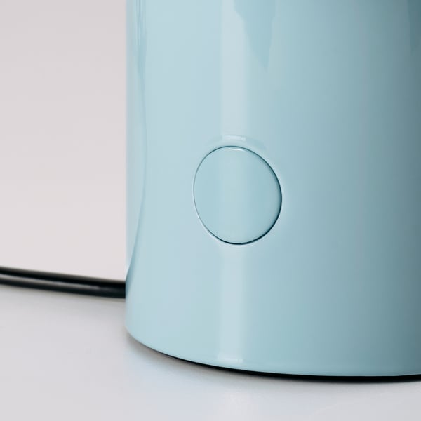 SPETSBOJ Table lamp, dimmable/light blue, 22 cm