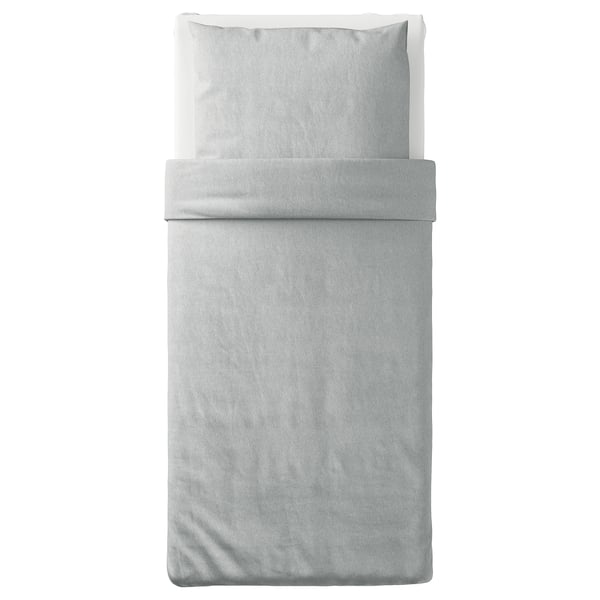 Grey cotton duvet set, simple and cozy.