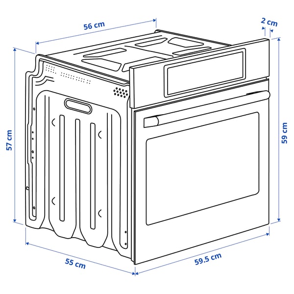 STENABY True fan oven, air fry function pyrolytic/black IKEA 700